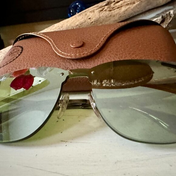 Ray-Ban Blaze Clubmaster RB3756 green & gunmetal unisex sunglasses, EUC - Picture 2 of 12